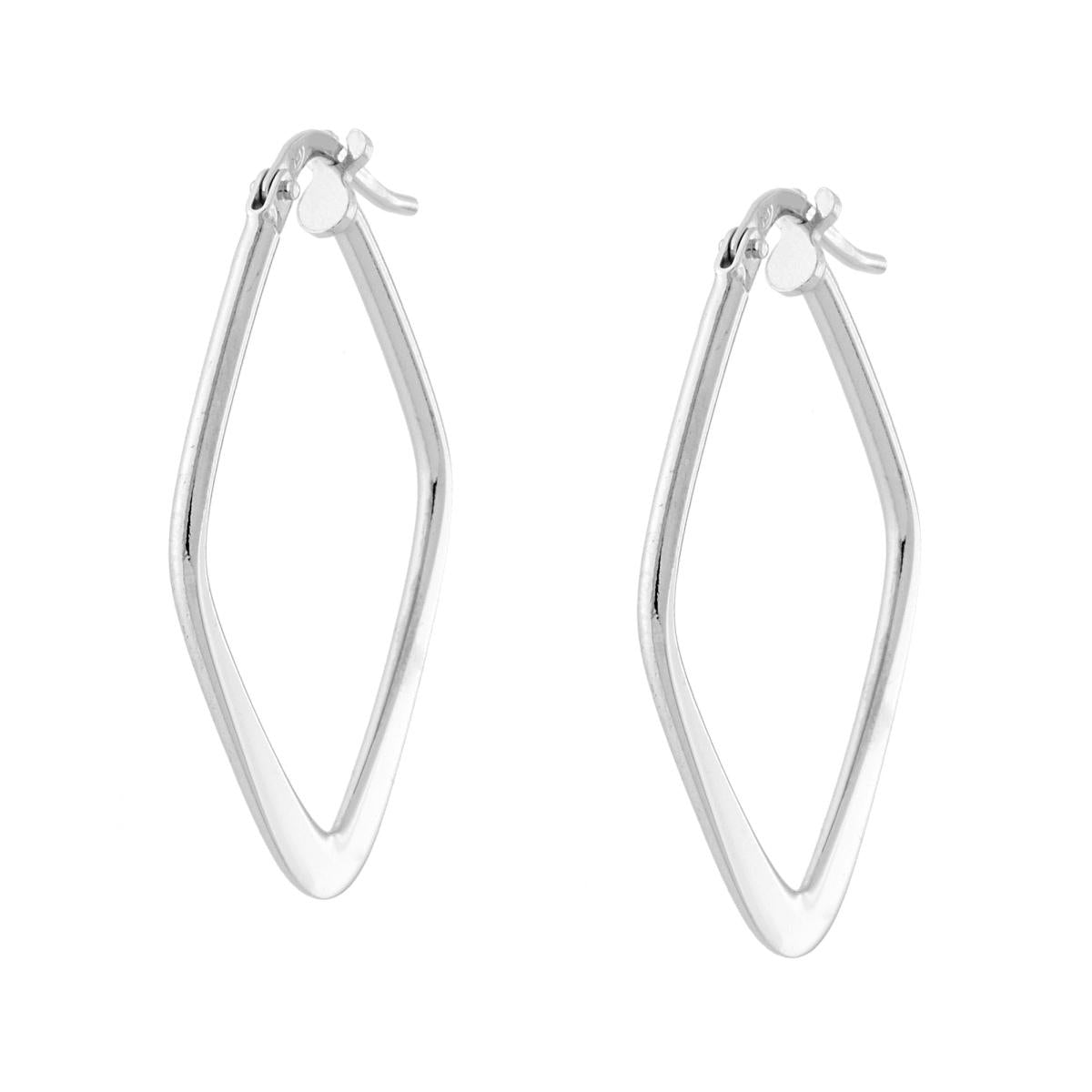 Orecchini Cerchio Rombo in ARGENTO 925 Galvanica Rodio