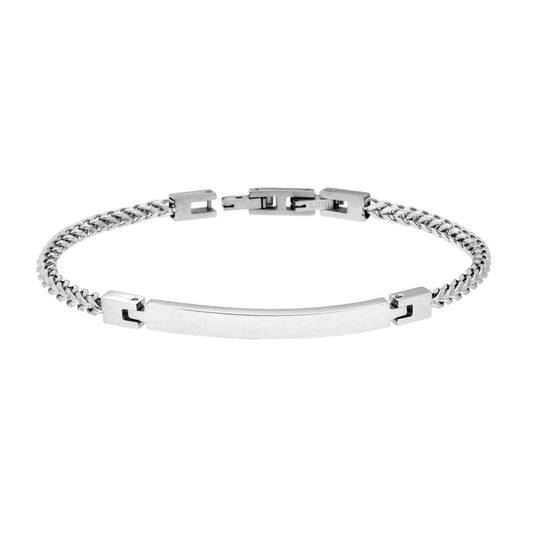 Bracciale Uomo Catena Spiga con Targa in ACCIAIO
