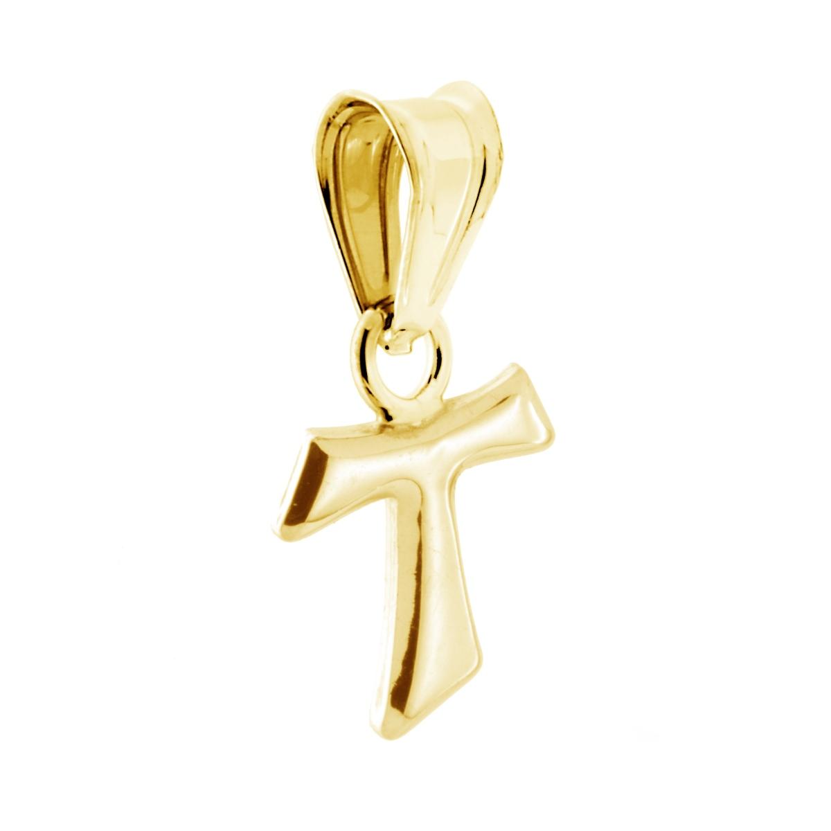 Ciondolo a forma di croce Tao con finitura liscia e lucida.<BR>Made in Italy