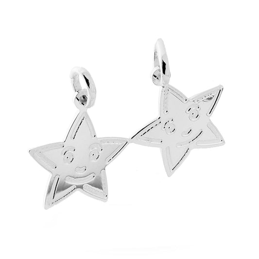 Ciodolo a forma di Stella che si spezza con lavorazione Liscia e Lucida.<BR>Made in Italy