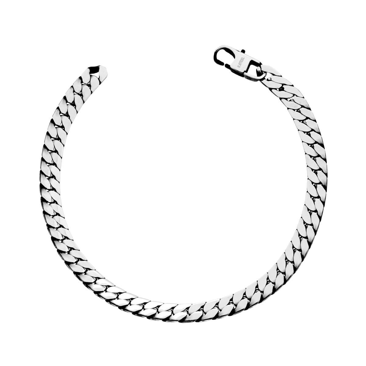 Bracciale Catena Grumetta Piatta mm 4.5 in ACCIAIO