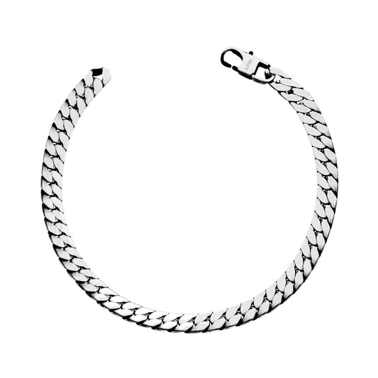 Bracciale Catena Grumetta Piatta mm 6 in ACCIAIO