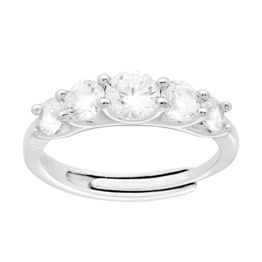 Anello Veretta con Cubic Zirconia Bianchi Degrade in ARGENTO 925 Galvanica Rodio