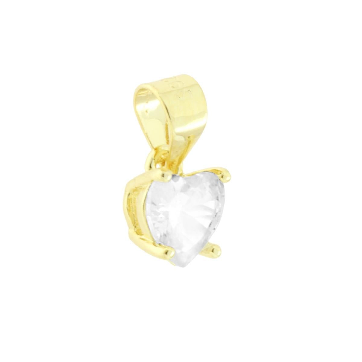 Ciondolo punto luce con cubic zirconia colore Bianco montato su 4 Griffe.<BR>