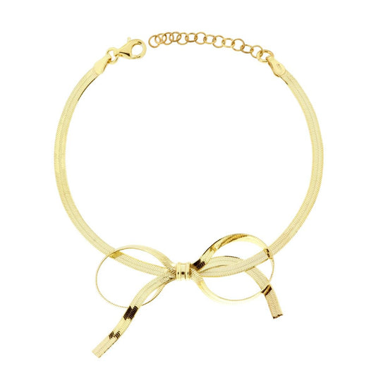 Bracciale Catena Magik con Fiocco in ARGENTO 925 Galvanica Oro