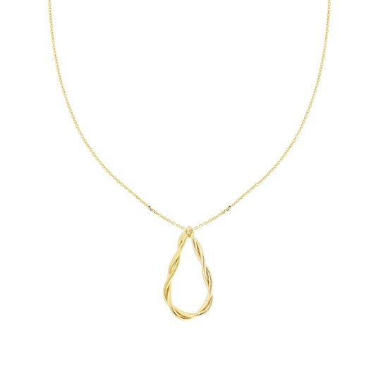 Collana Catena Forzatina Diamantata con Goccia doppia Canna intrecciata in ARGENTO 925 Galvanica Oro