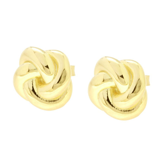 Orecchini Nodo Bombato in ARGENTO 925 Galvanica Oro