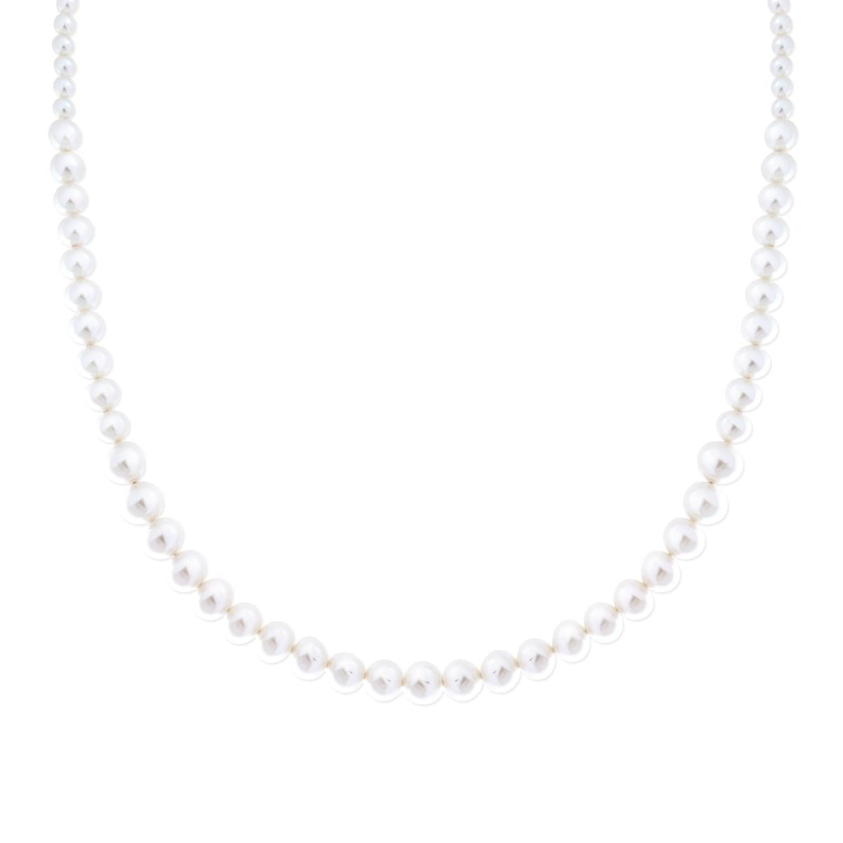 Collana Perla Degrade in Vetro perlato con filo e chiusura in ARGENTO 925 Galvanica Rodio
