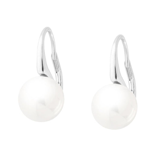 Orecchini Monachella Perla mm 10 in ARGENTO 925 Galvanica Rodio