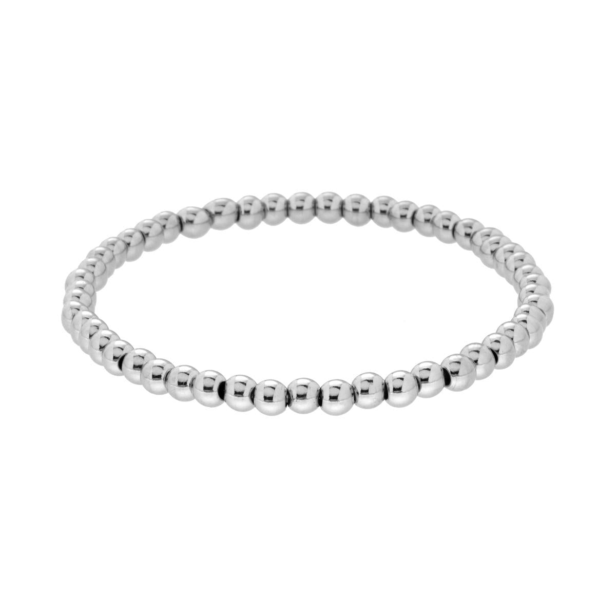 Bracciale Elastico con Palline lisce mm 4 in ACCIAIO