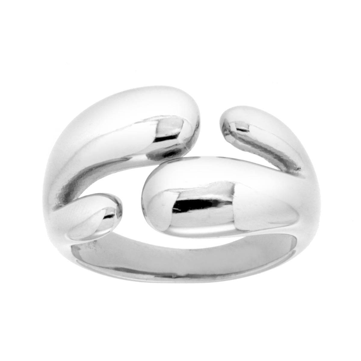Anello Chunky Fascia Contrarie con Forma Fluida in ACCIAIO