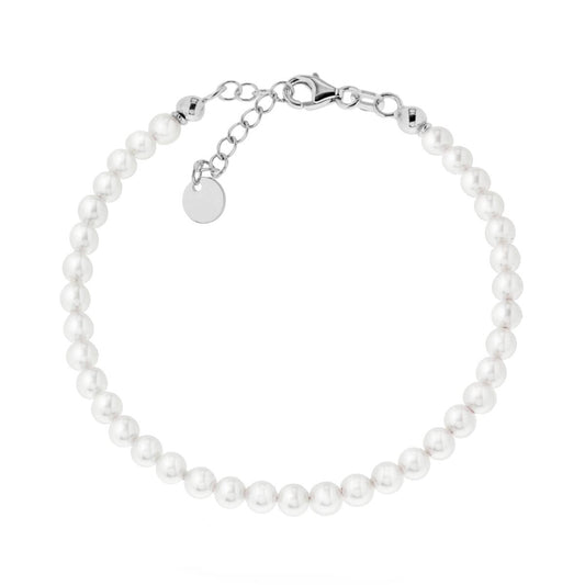 Bracciale Tennis Griffe cm 18 con Zirconi mm 2 Bianchi in ARGENTO 925 Galvanica Rodio