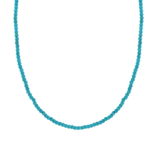 Collana filo Perle mm 3 colore Turchese in ACCIAIO