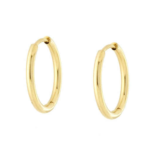 Orecchini Cerchio Scattino mm 15 in ACCIAIO colore Oro