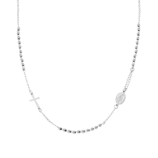 Collana Rosario modello Girocollo cm 50 con Palline mm 3 in ACCIAIO