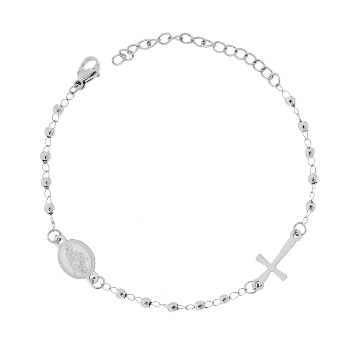 Bracciale Tennis Griffe cm 18 con Zirconi mm 1.5 Neri in ARGENTO 925 Galvanica Rodio