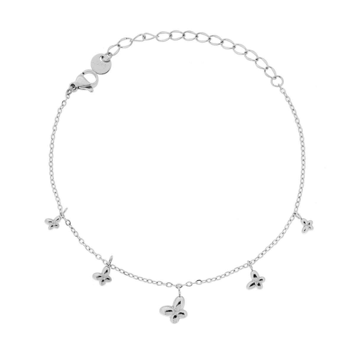 Bracciale Filo Perla Bianca mm 6 in Vetro perlato con filo e chiusura in ARGENTO 925 Galvanica Rodio