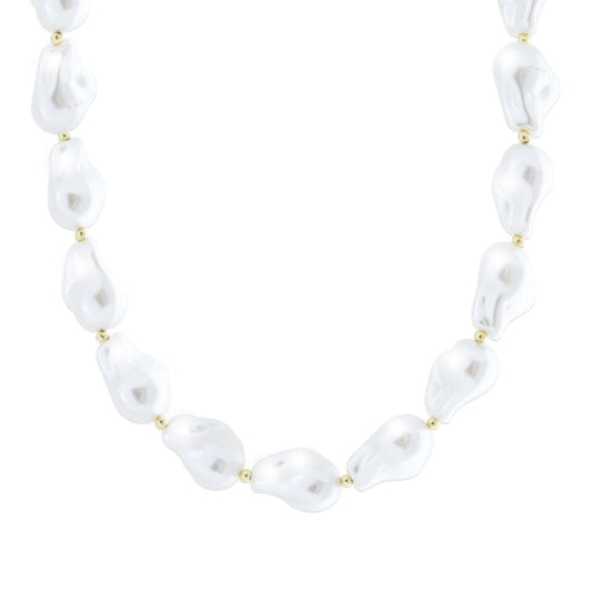 Collana Perle Scaramazza mm 16 x 23 con Palline in ACCIAIO colore Oro