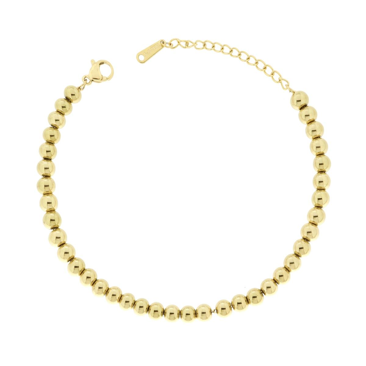 Bracciale Filo Perla Bianca mm 6 in vetro perlato con pallina Crystal Bianco con filo e chiusura in ARGENTO 925 Galvanica Rodio