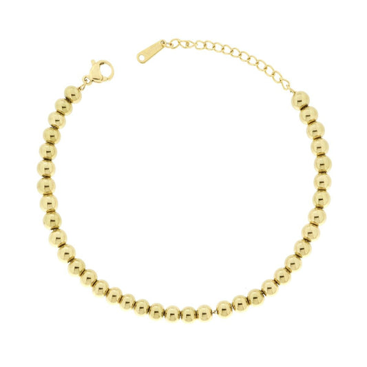 Bracciale Filo Perla Bianca mm 6 in vetro perlato con pallina Crystal Bianco con filo e chiusura in ARGENTO 925 Galvanica Rodio