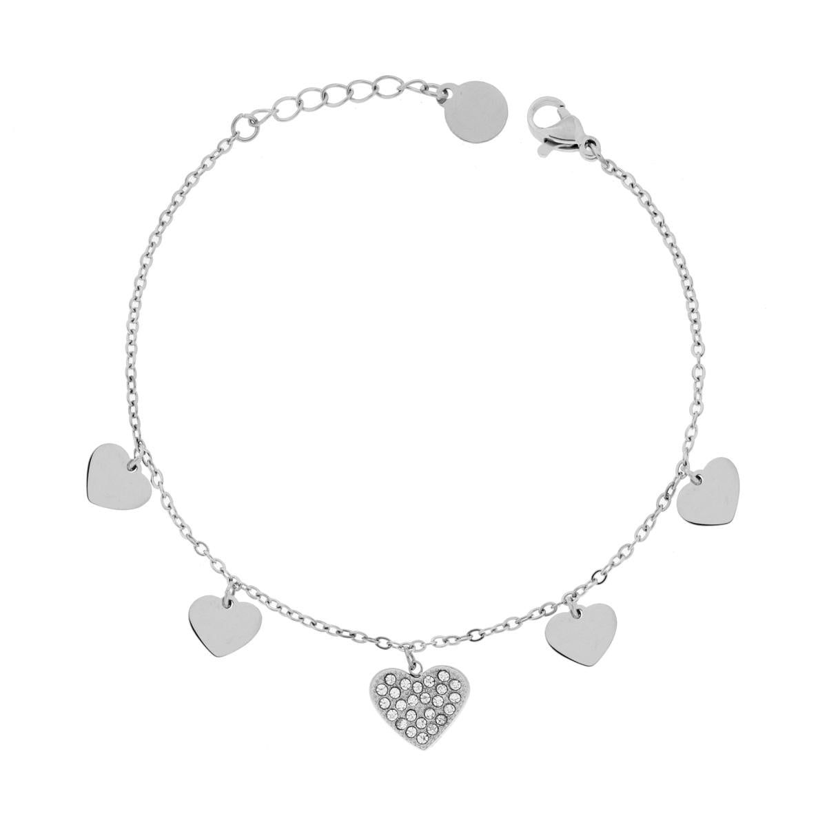 Bracciale Tennis Griffe cm 18 con Zirconi mm 2 Verde Smeraldo in ARGENTO 925 Galvanica Rodio