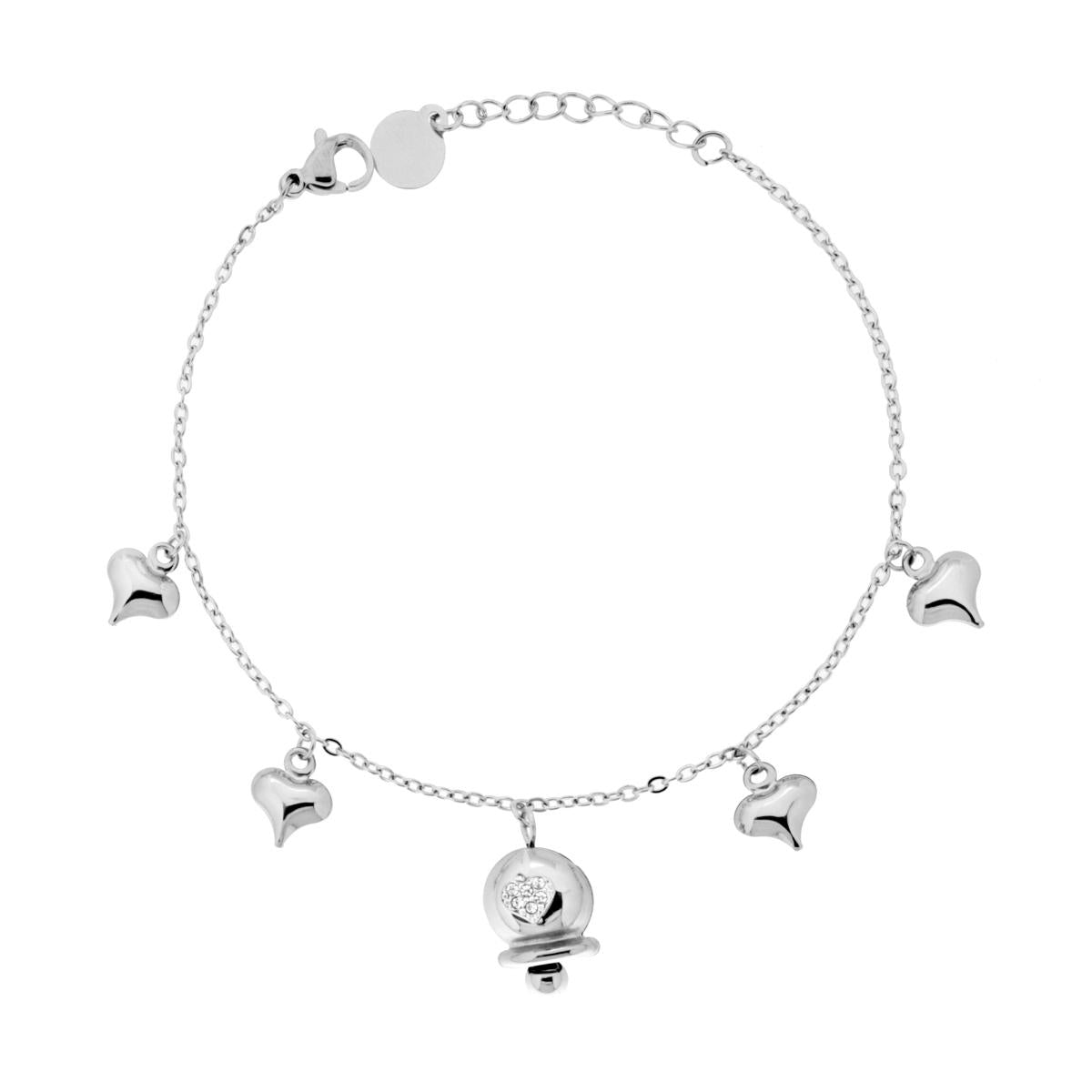 Bracciale Targa con catena Figaro mm 6 in ARGENTO 925 Galvanica Rodio