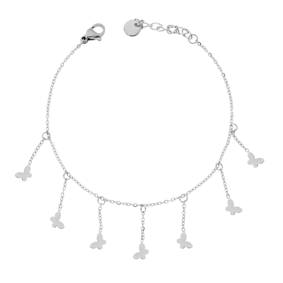 Bracciale con Cuori e Bimba in ARGENTO 925 Galvanica Rodio