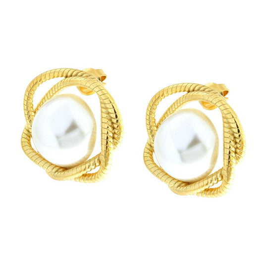 Orecchini Nido Perla in ACCIAIO colore Oro