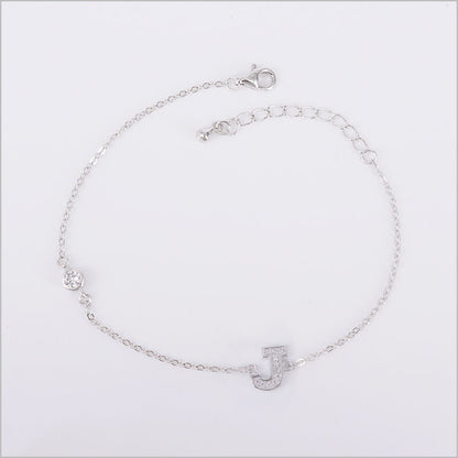 Bracciale in Argento 925 con iniziale zirconata