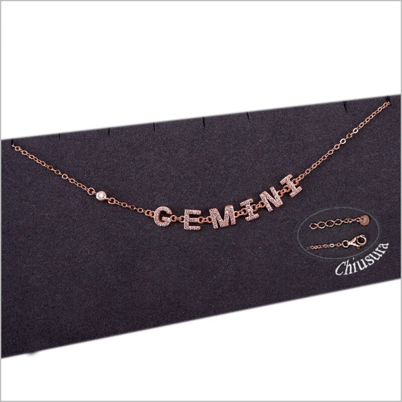 Bracciale in Argento 925 con segno zodiacale zirconato