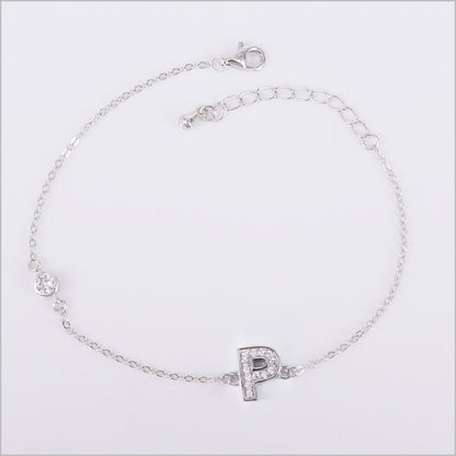 Bracciale in Argento 925 con iniziale zirconata