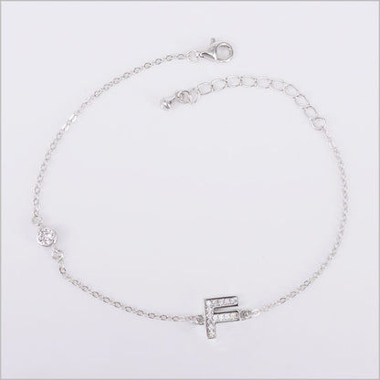 Bracciale in Argento 925 con iniziale zirconata