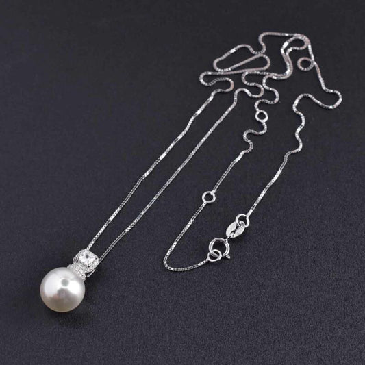 Collana Ciondolo in Argento 925 con Perla Di Fiume e Zircone