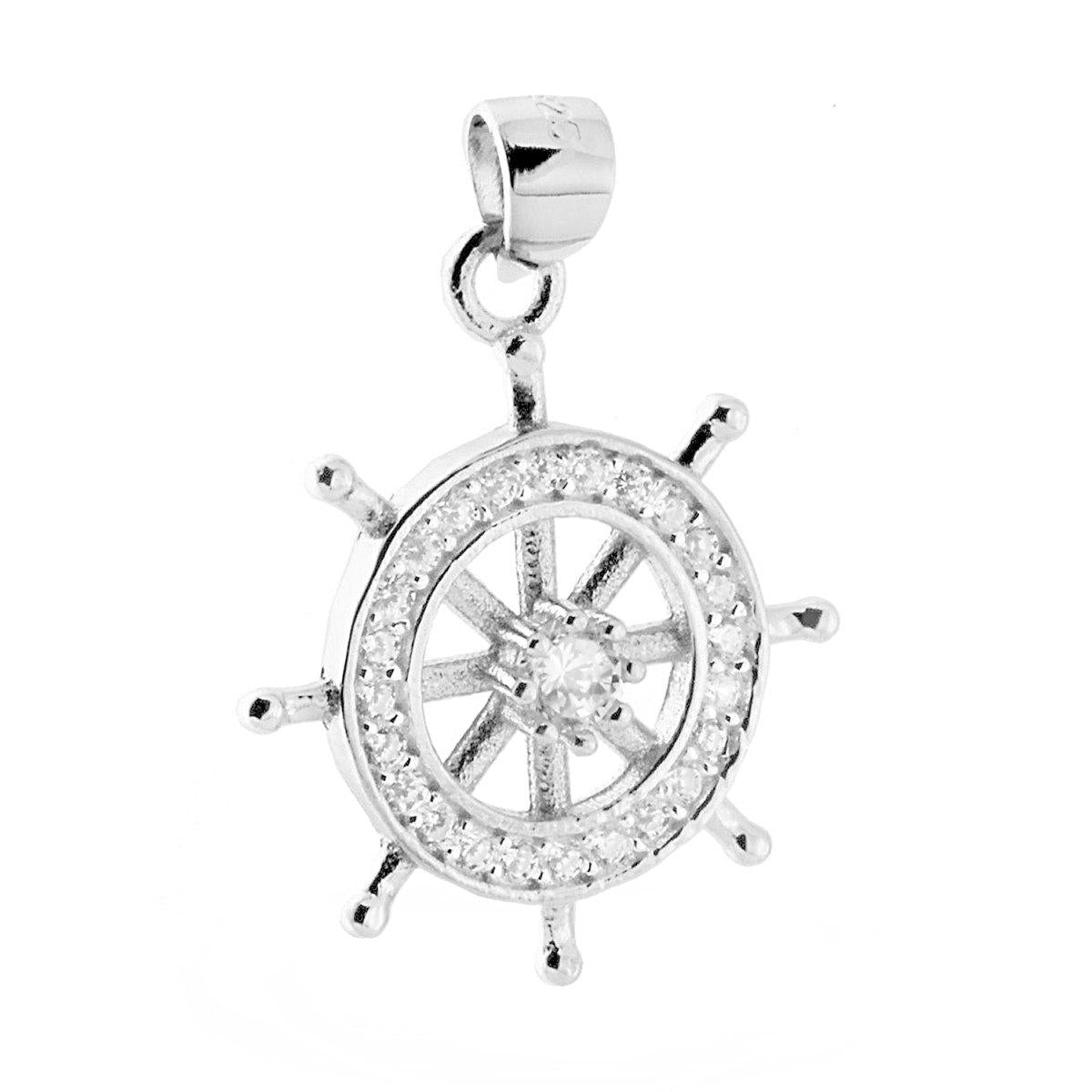 Ciondolo a forma di Timone con Zirconi Bianchi.