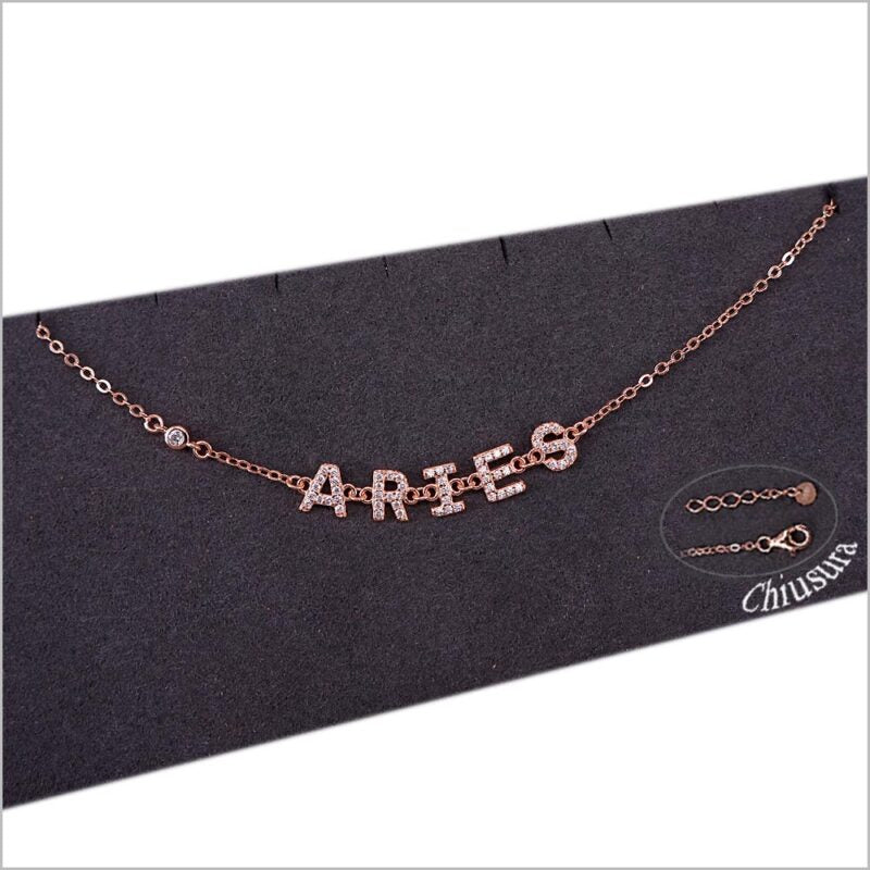 Bracciale in Argento 925 con segno zodiacale zirconato