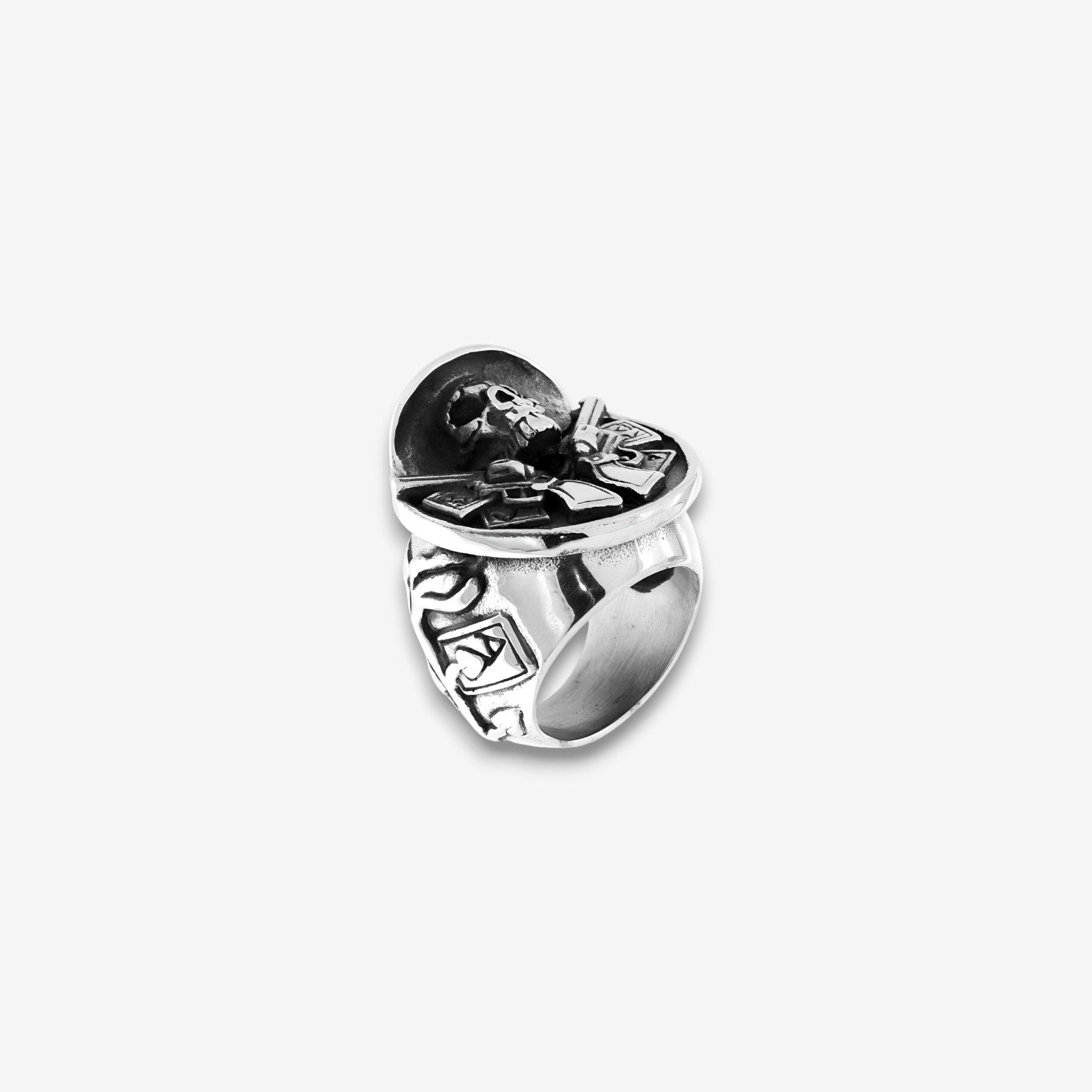 Anello Uomo Maxi Chevalier in Acciaio Inox con Teschio