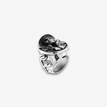 Anello Uomo Maxi Chevalier in Acciaio Inox con Teschio
