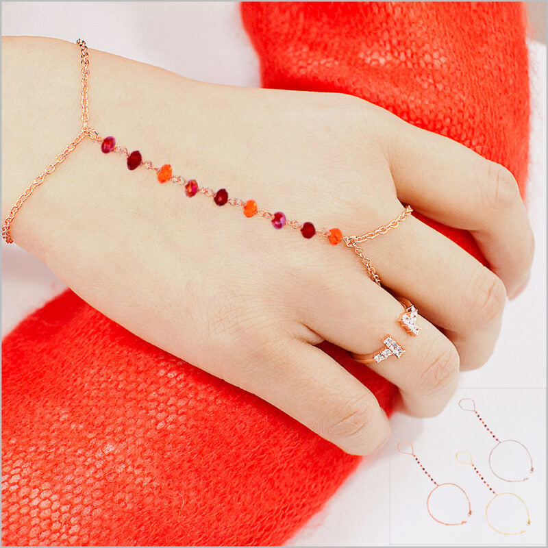 Bracciale baciamano in Argento 925 con cristalli multicolore