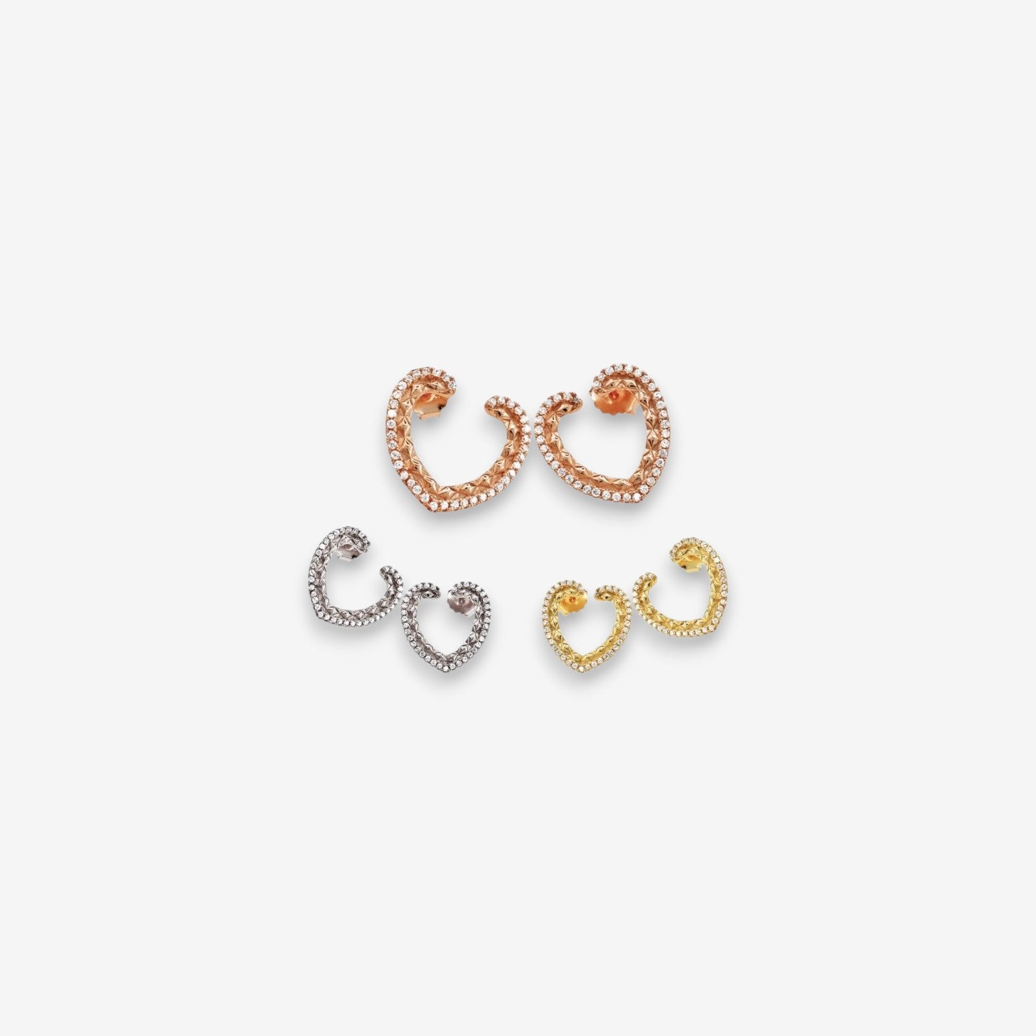 Orecchini Donna a Cuore In Argento 925 Con Zirconi