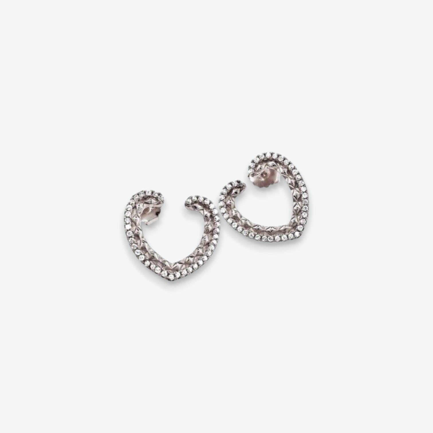 Orecchini Donna a Cuore In Argento 925 Con Zirconi