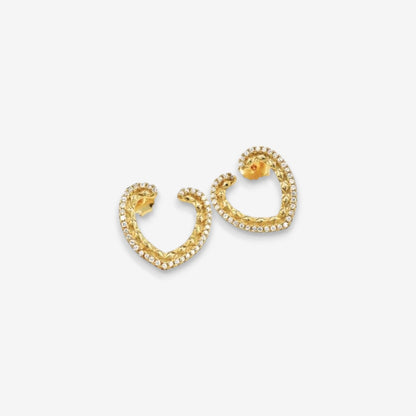 Orecchini Donna a Cuore In Argento 925 Con Zirconi