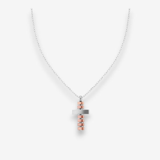 Collana Uomo con pendente a Croce in Acciaio Inox
