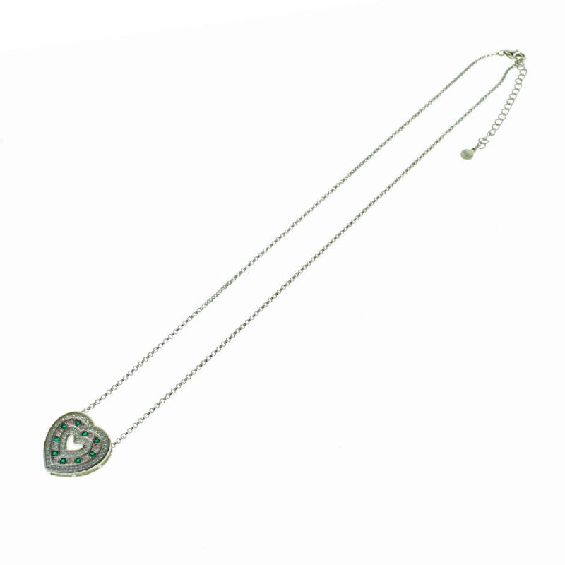 Collana in Argento 925 con ciondolo a cuore zirconato