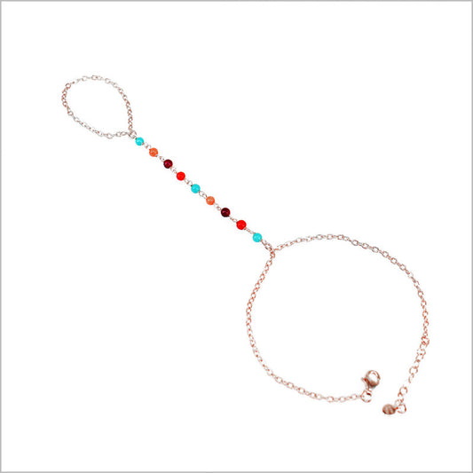 Bracciale baciamano in Argento 925 con pietre multicolore