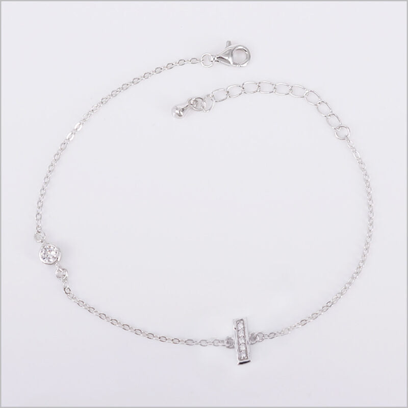 Bracciale in Argento 925 con iniziale zirconata
