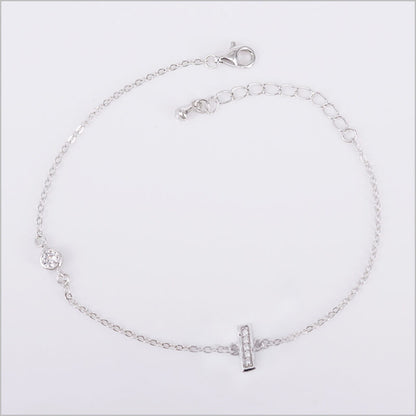 Bracciale in Argento 925 con iniziale zirconata