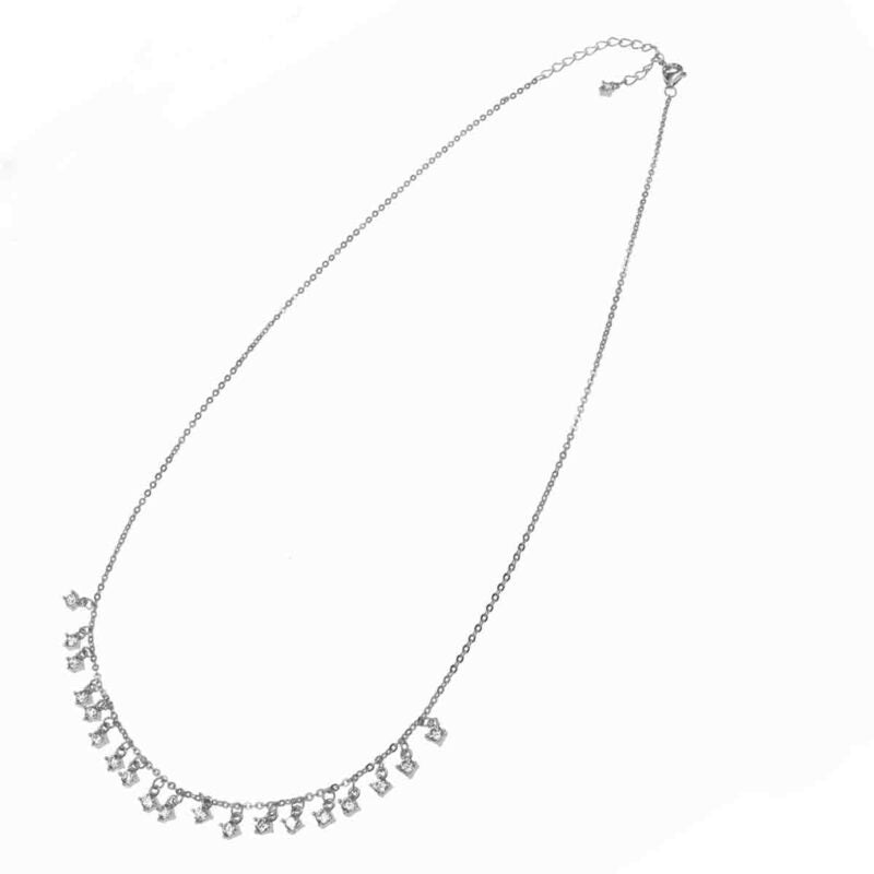 Collana Punto Luce in Argento 925 con zirconi pendenti