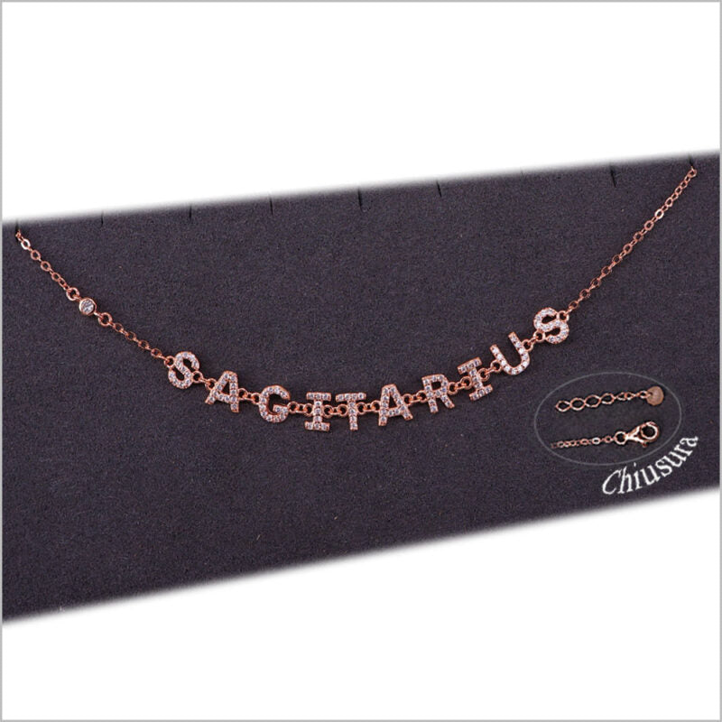 Bracciale in Argento 925 con segno zodiacale zirconato