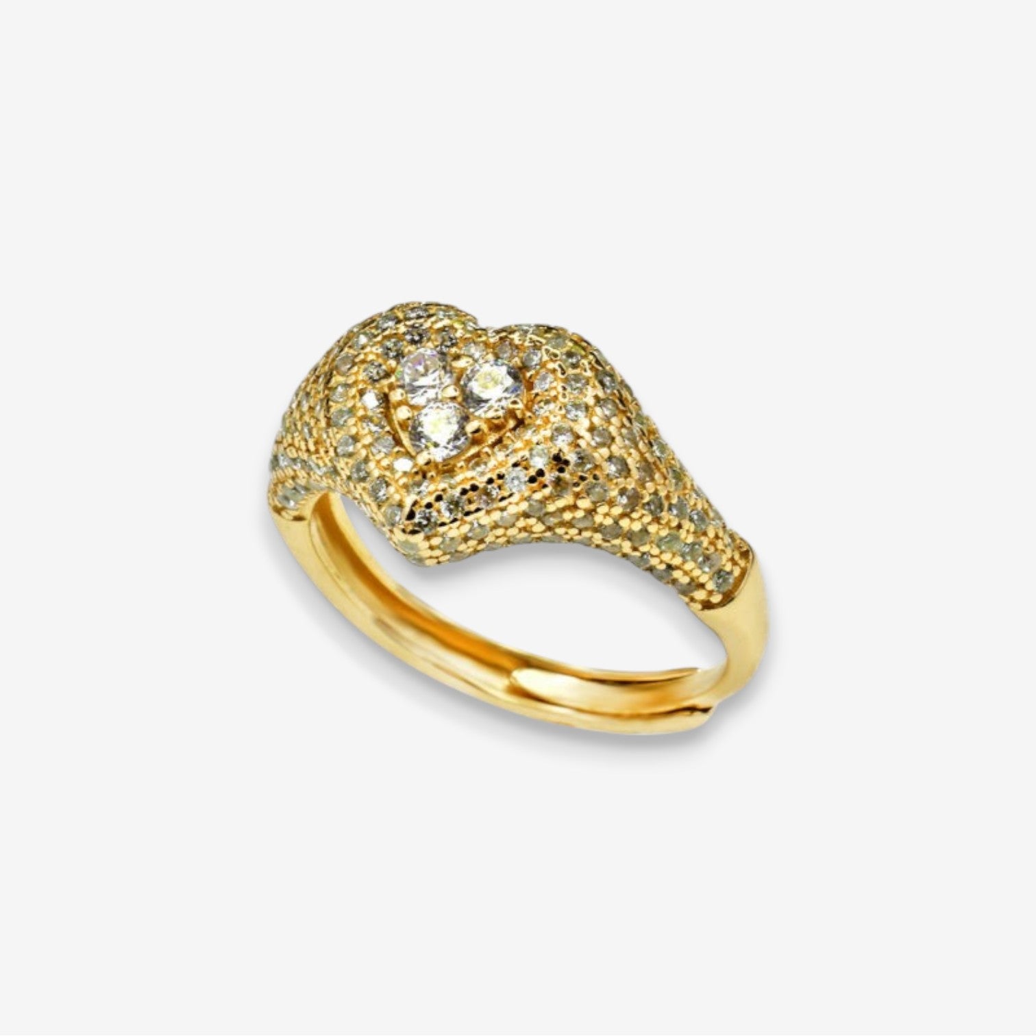 Anello Donna Cuore in Argento 925 Regolabile con zirconi