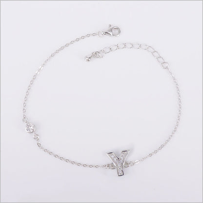 Bracciale in Argento 925 con iniziale zirconata